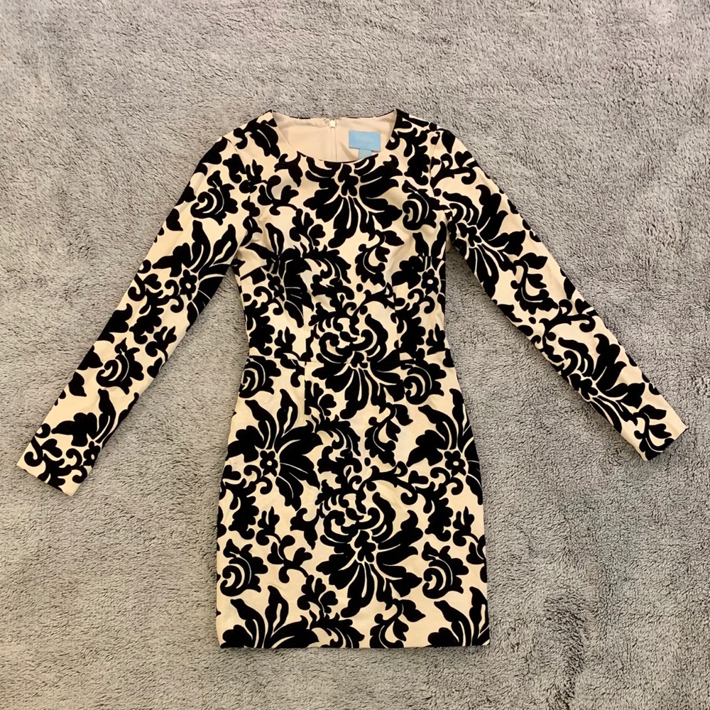 Long Sleeve Dress with Velvet Floral